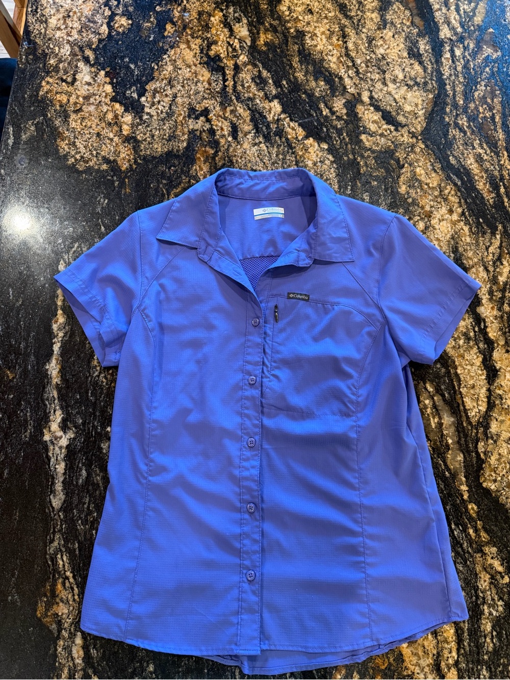 Columbia Women's Short Sleeve Button-Up Shirt - Cobalt Blue